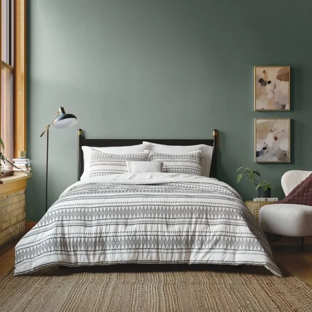 8pc Queen Woven Diamond Striped Comforter and Sheet Set - Threshold